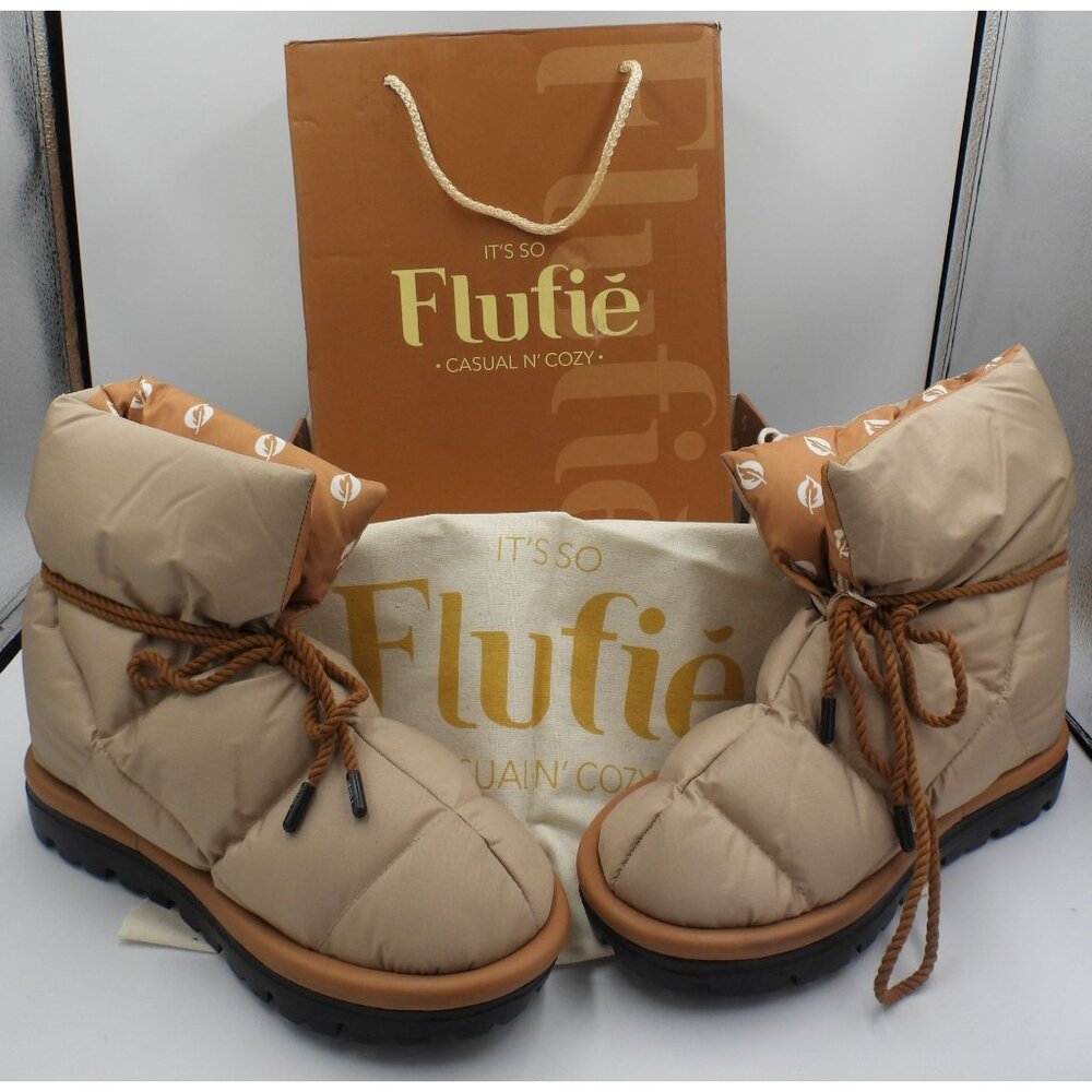 Flufie New In Box Beige Boots Shoes Classic Series Pillow Goose Down Women's 7